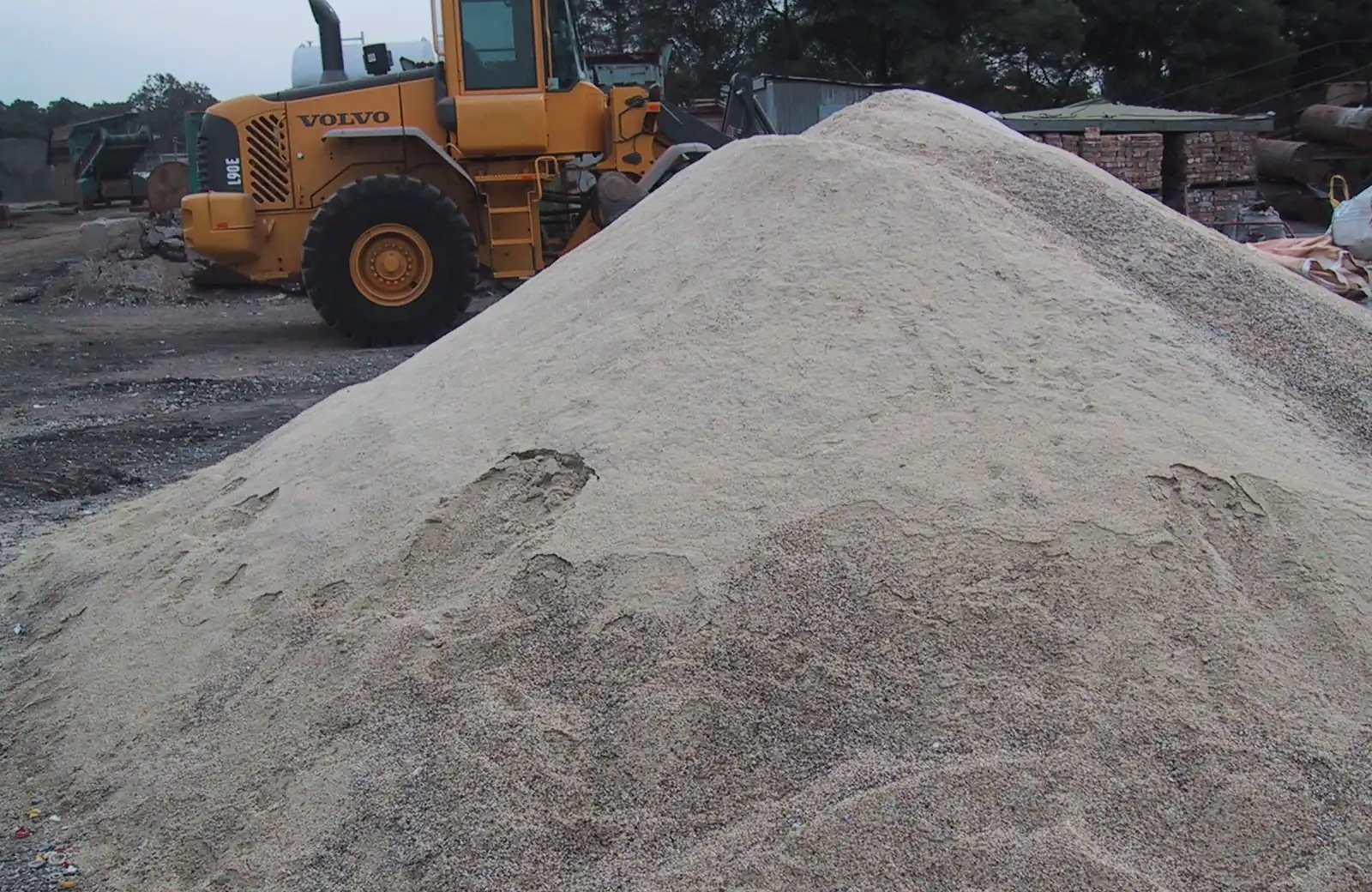 A heap of screened topsoil ready to be spread